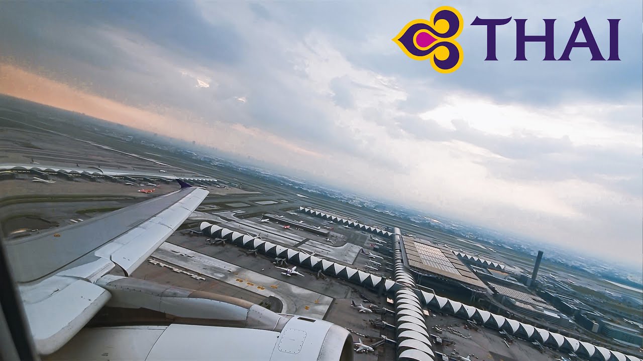 Cloudy Rainy Day | Thai Airways A320-200 Full Takeoff and Landing | Bangkok [BKK] - Chiang Rai [CEI]