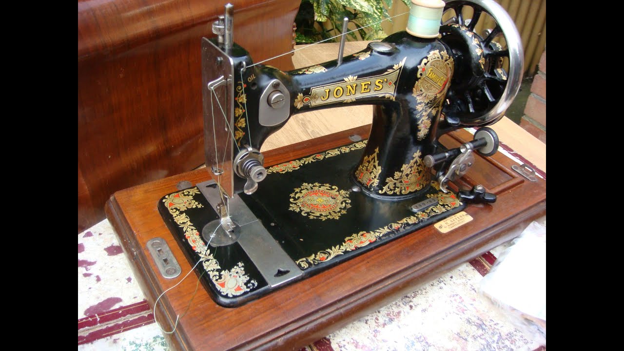 Antique Old Vintage Hand Crank Jones  Sewing Machine See Video