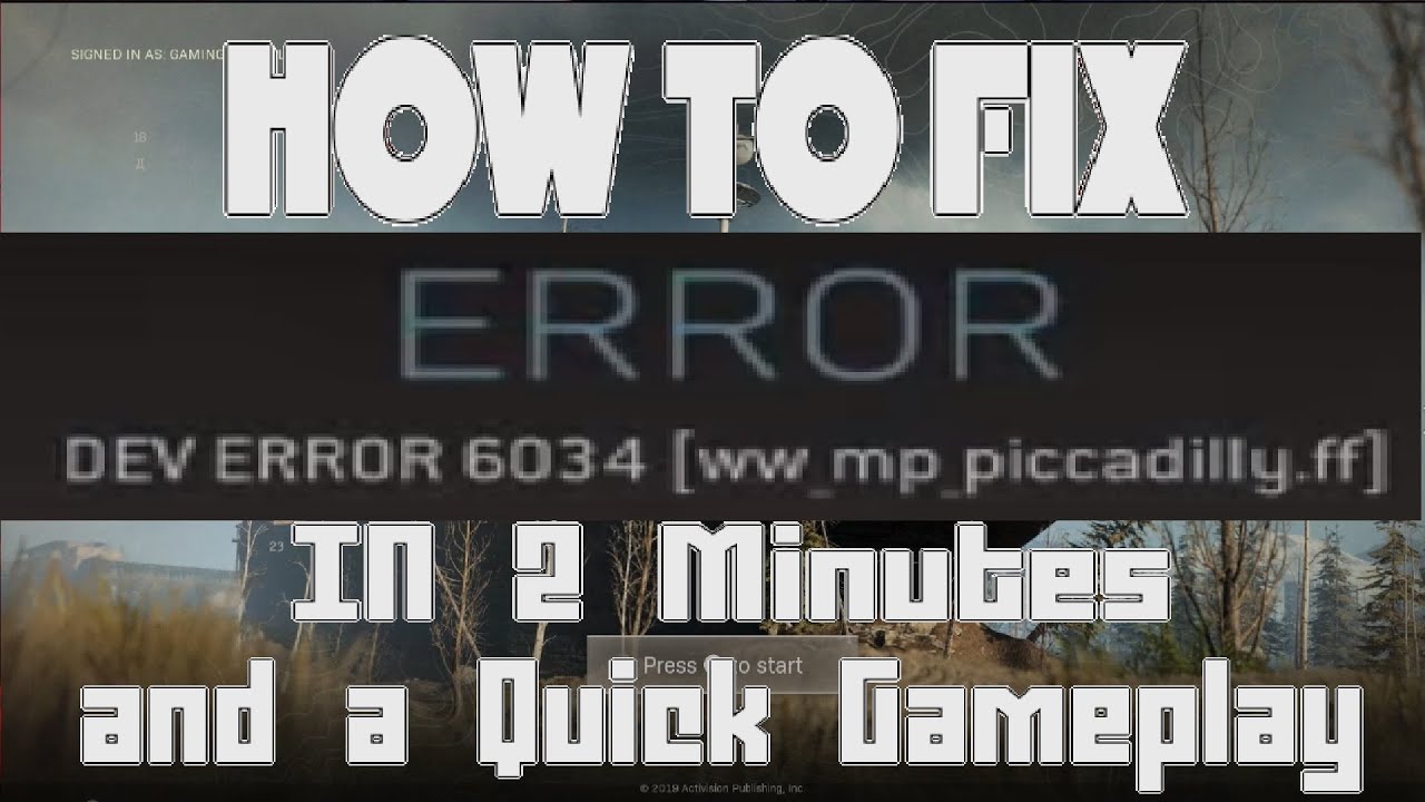 How to Fix Dev Error 6034 in Call of Duty Modern Warfare