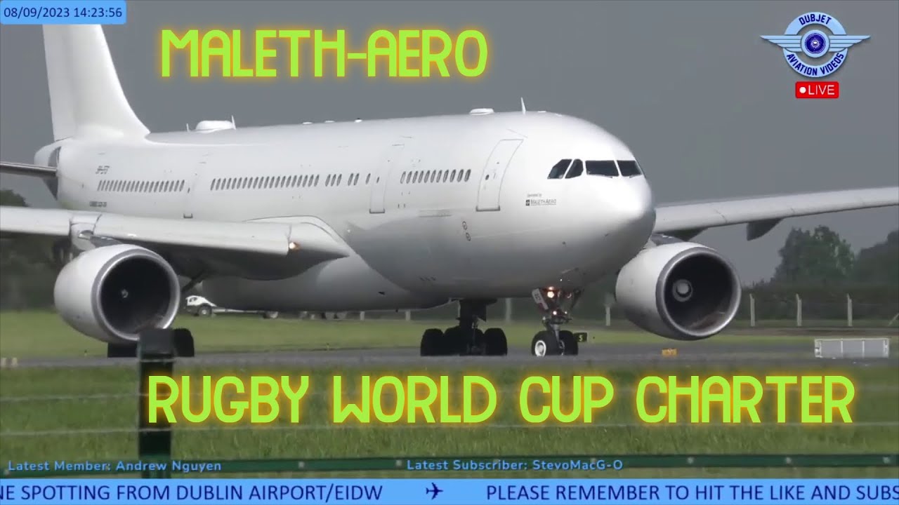 Rugby World Cup - Maleth-Aero Charter - Dublin Airport to Bordeaux 08/09/2023 Airbus A330-200 9H-EFS