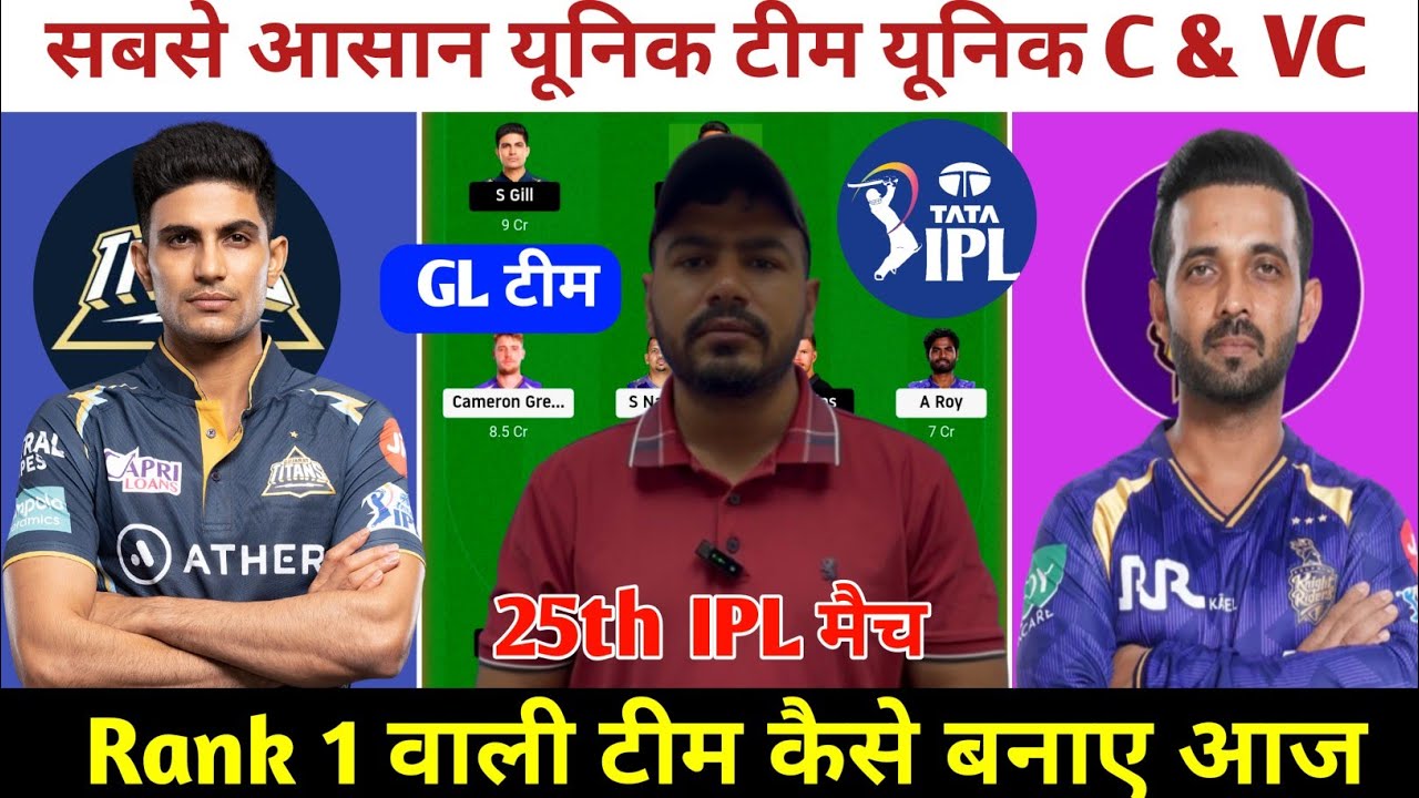 GT vs KKR Today Match Prediction ! Gujarat Titans vs Kolkata Knight Riders Dream11 Team ! GT vs KKR