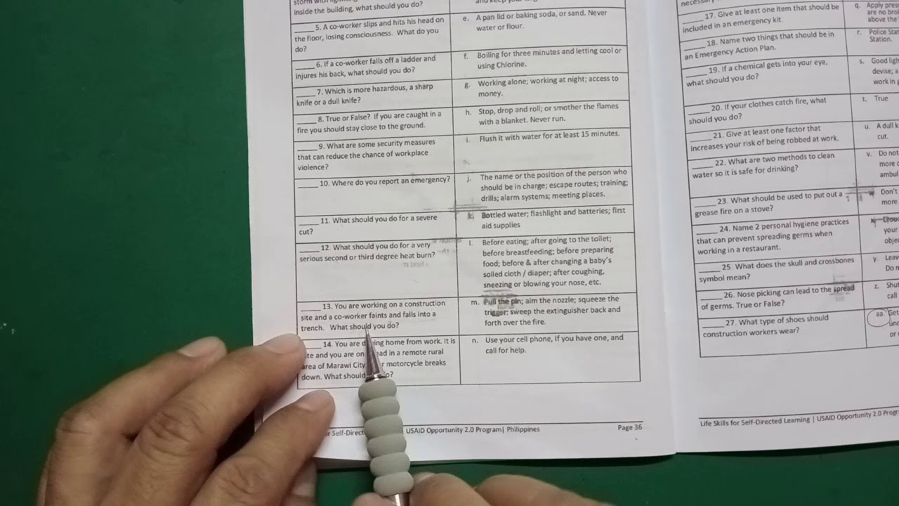 Module 5 Session 2 Activity 7 | Responding to Emergencies and Staying Healthy at Work