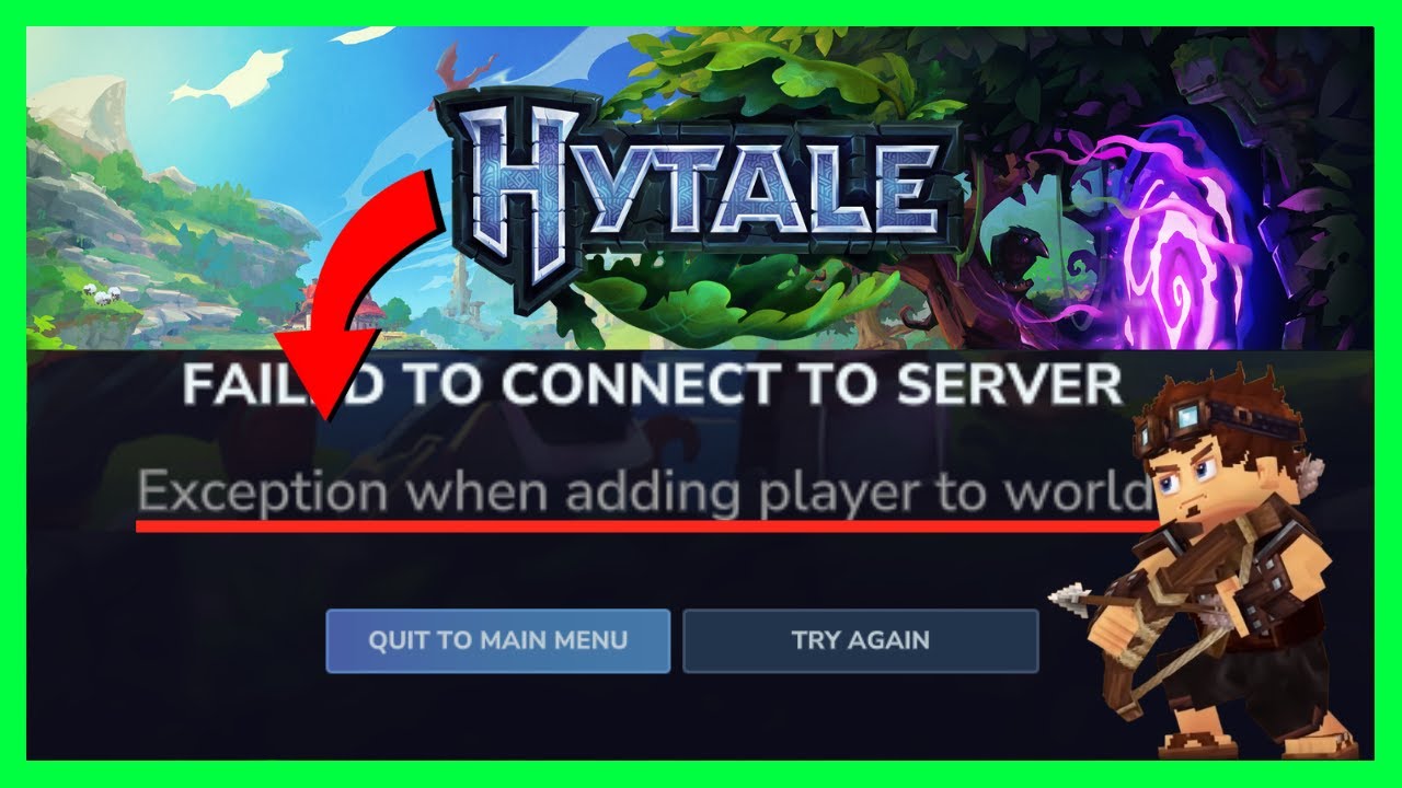 Как исправить ошибку Hytale Error Exception при добавлении игрока в мир