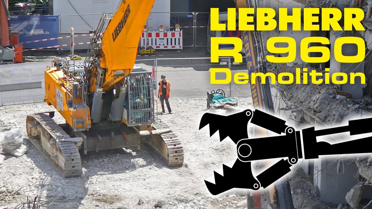 LIEBHERR 960 Giant demolition high excavator destroying building 🚧⚒️👷🏗️📸🎬