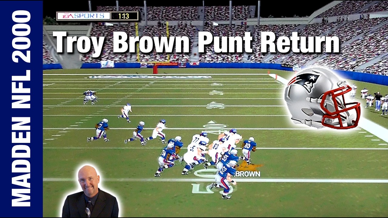 Madden NFL 2000: Patriots Troy Brown Punt Return against Giants