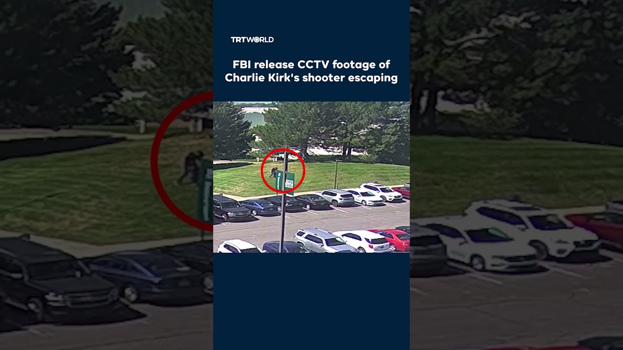 FBI show footage of Charlie Kirk’s shooter