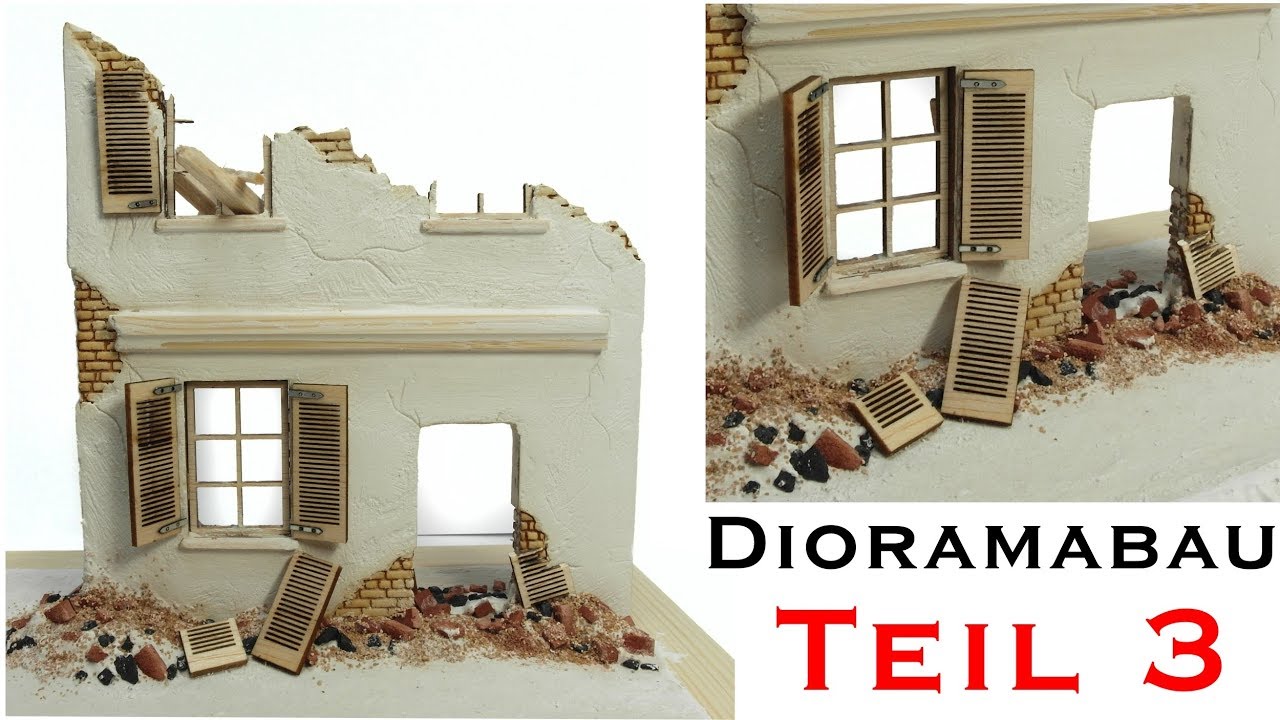 Hausruine selber bauen Tiger 1 Winter-Diorama 1:35 Modellbau Teil 3