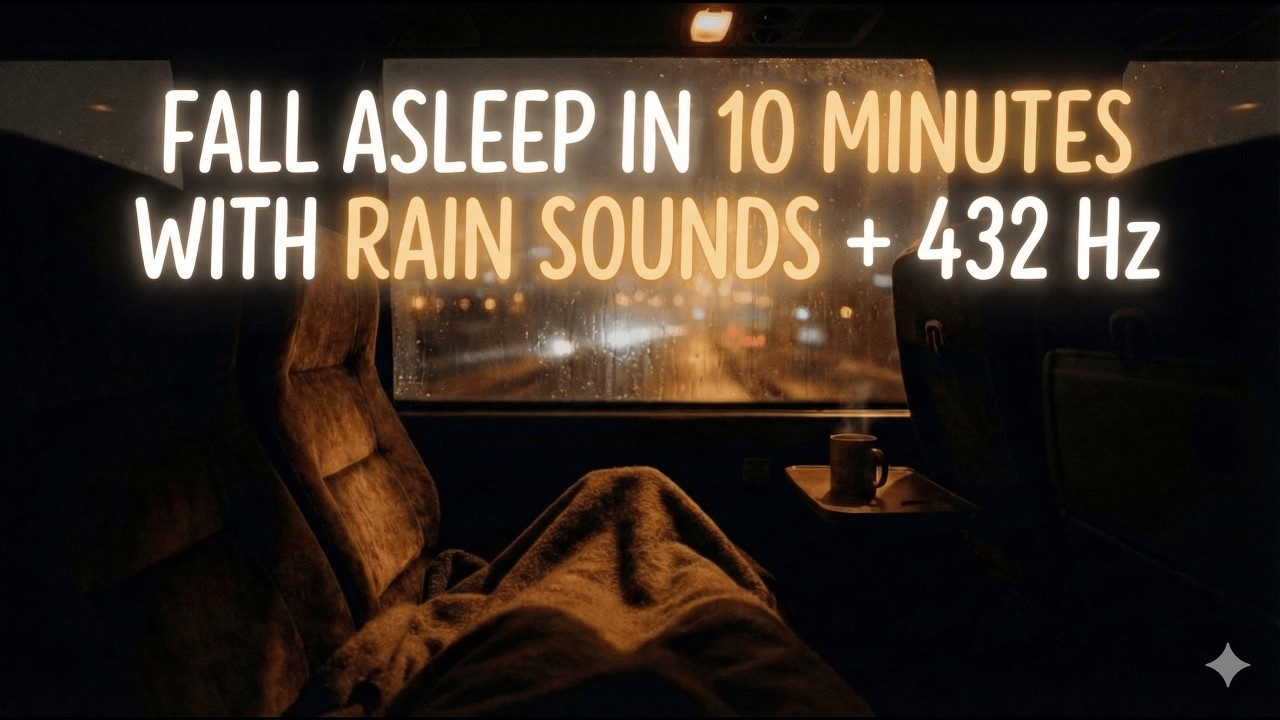 FALL ASLEEP IN 10 MINUTES! 🌧️ NIGHT BUS RIDE + HEAVY RAIN SOUNDS (432 Hz)