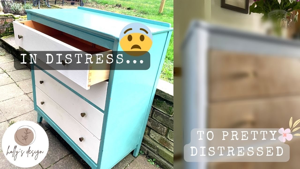 Chalky, distressed effect furniture transformation #upcycle