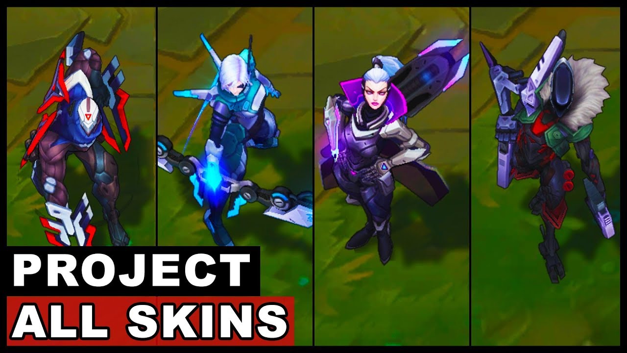 All PROJECT Skins Spotlight Jhin Vayne Vi Zed Ashe Lucian Yasuo Katarina Ekko Yi Fiora Leona