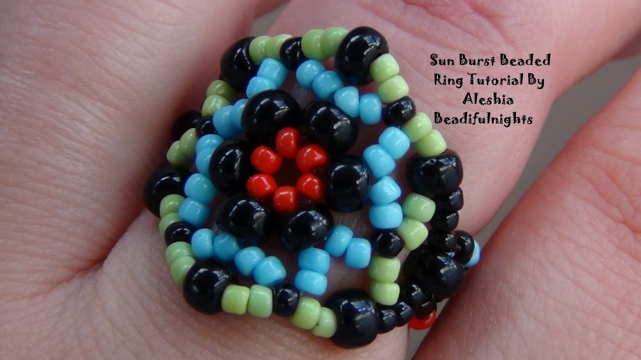 Sun Burst Beaded Ring Tutorial