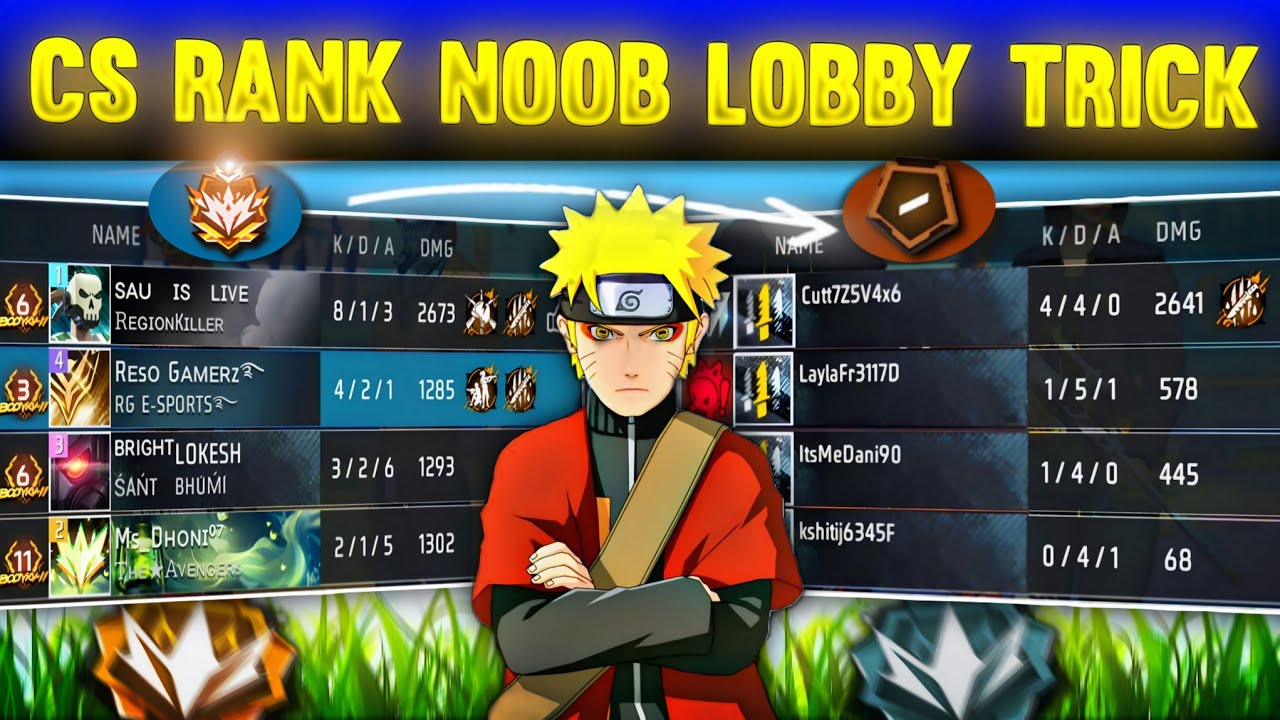 CS RANKED NOOB LOBBY TRICK 🤑 || CS RANKPUSH TIPS & TRICKS ☠ #freefire #csrankpush #viralvideo