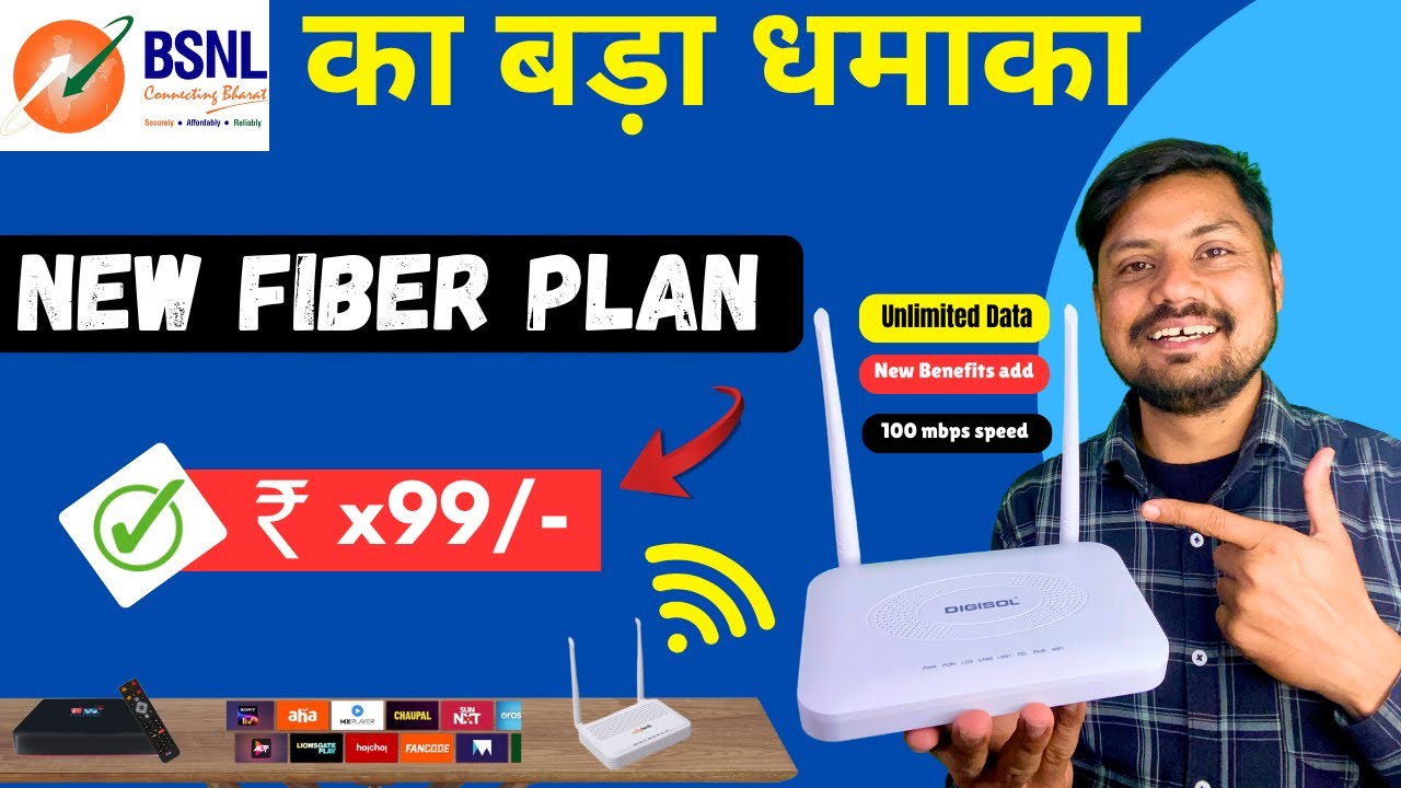 BSNL Fiber New Plan 😱 | ₹299 Cheapest Plan upto 1gbps speed | Installation Cost & Speed Full Details