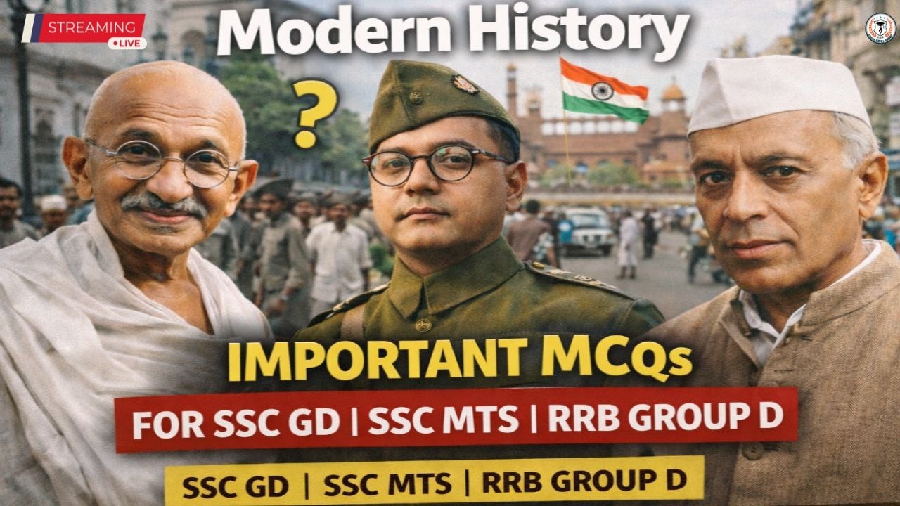 🔴 LIVE: Modern History MCQs | SSC GD/MTS | RRB Group D 2026 | Expected Questions