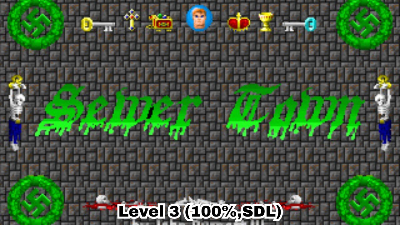 Wolfenstein 3D - Sewer Town SDL Level 3 (100%)