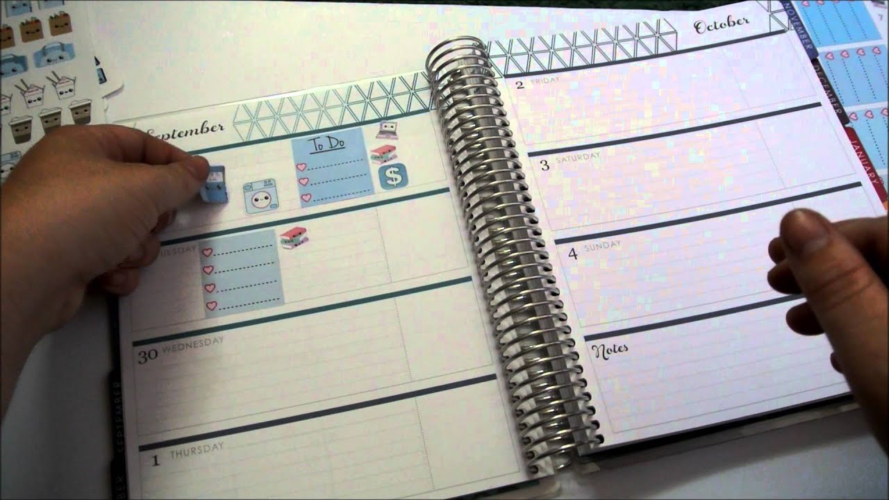 Plan With Me sept. 28-oct 4th erin condren horizontal using  sweet kawaii designs august kit!!!