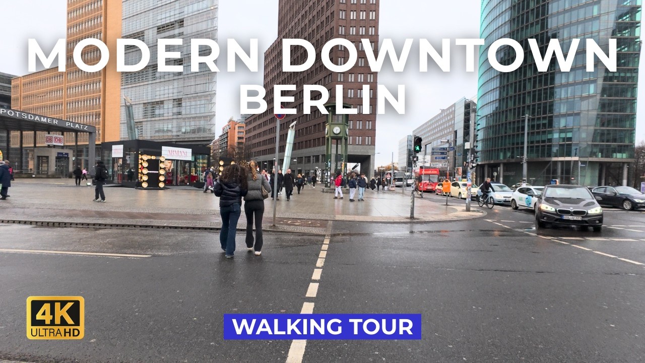 Berlin Potsdamer Platz on a Busy Day – City Sounds & Crowds [4K]
