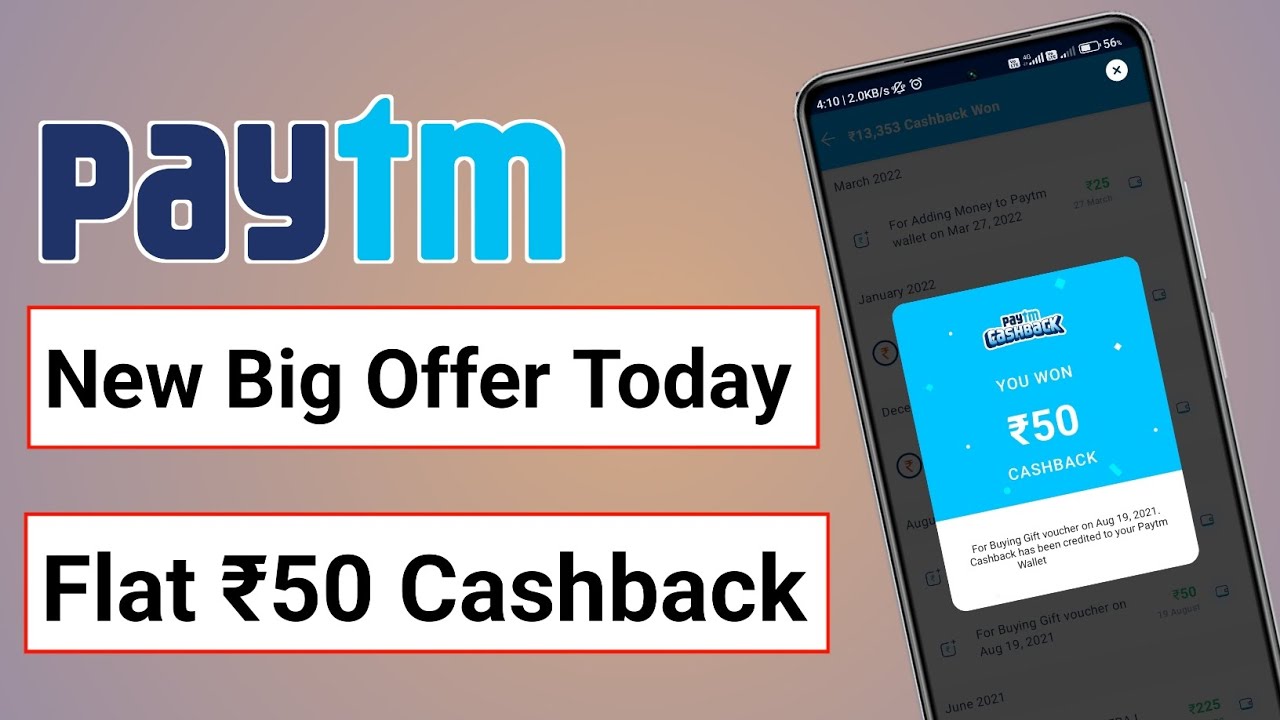Paytm new Offer Today | Flat 💸 ₹50 💸 Cashback | Paytm Cashback Offer