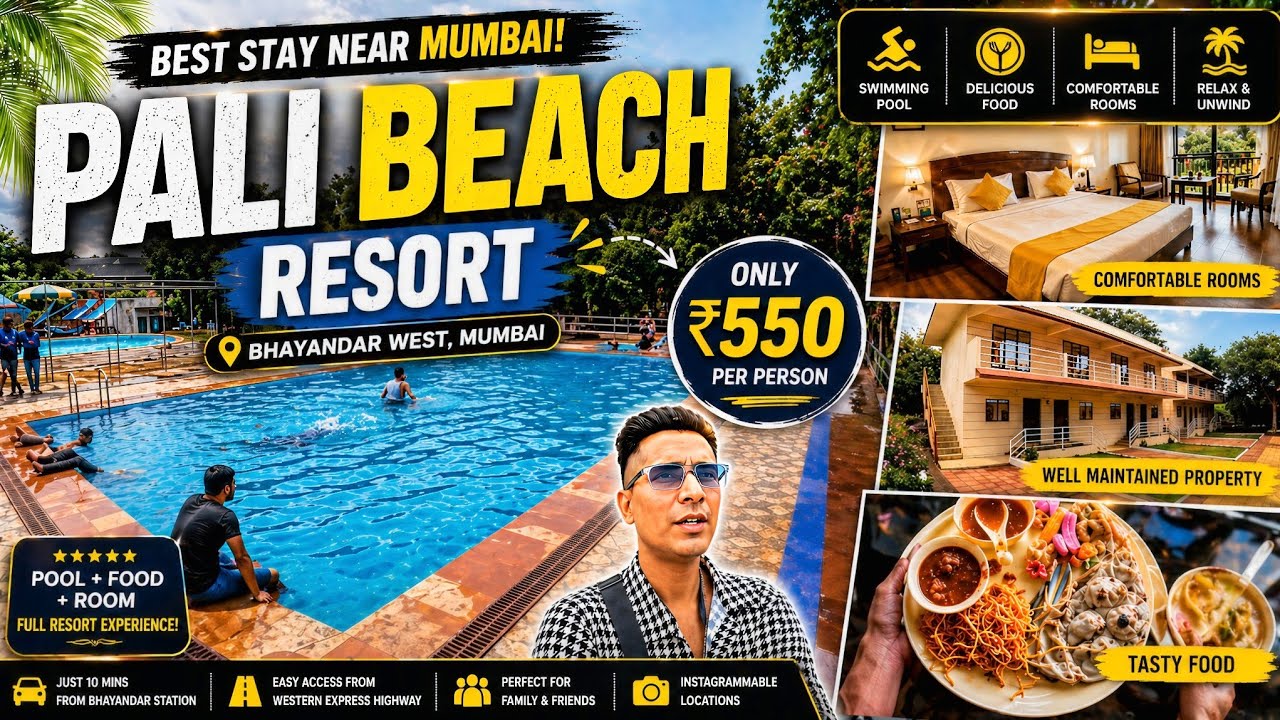PALI BEACH RESORT ⛵ IN BHAYANDAR ( Mumbai )  | ONLY RS.550 | #vlog135 #palibeachresort #uttanbeach