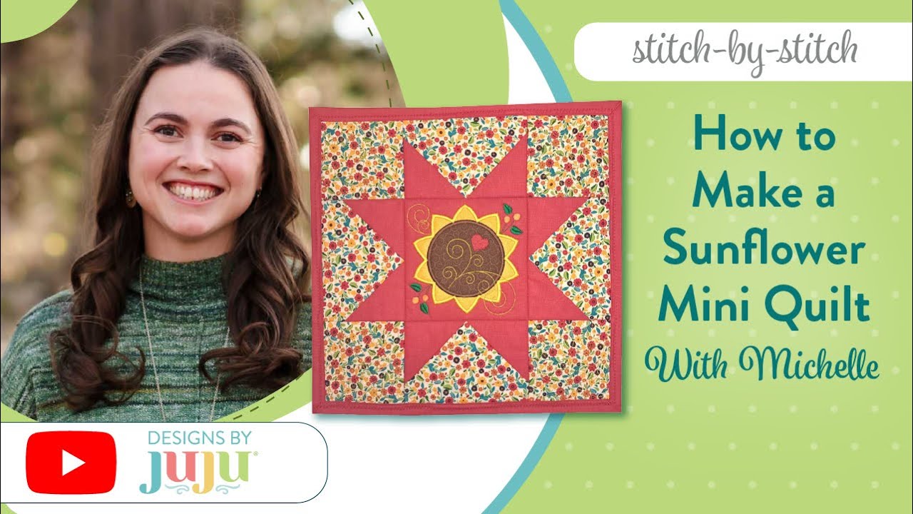 How to Make a Sunflower Mini Quilt: Stitch by Stitch | Designs by JuJu