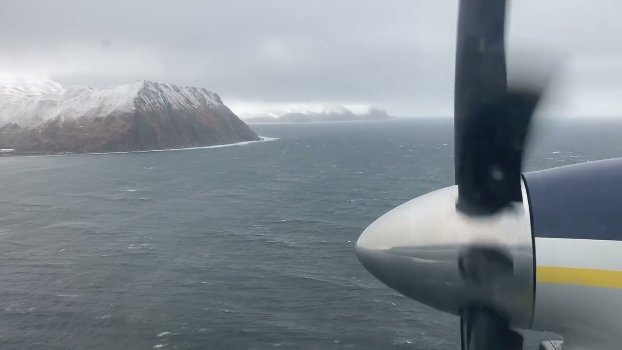 Aleutian Airways Saab 2000 Landing in Unalaska/Dutch Harbor from Runway 31