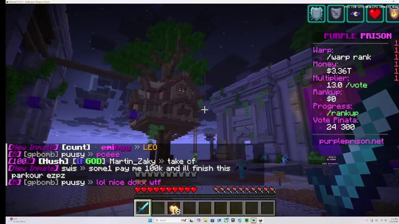 minecraft purple prison