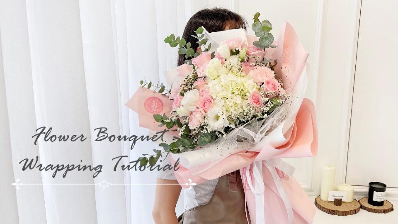 How to Wrap a Flower Bouquet || Flower Bouquet Tying & Wrapping Techniques & Ideas | 螺旋花腳手綁花束 | 花束包装