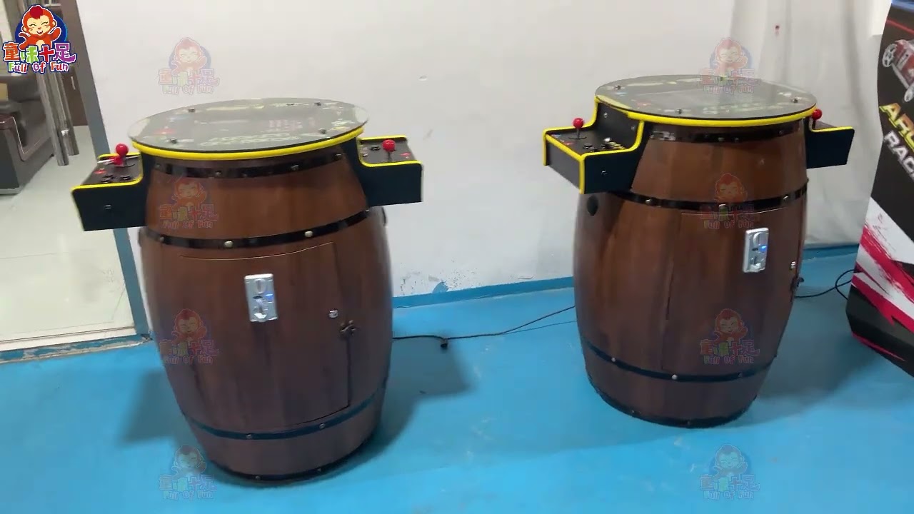 Retro barrel-shaped arcade game machine: a perfect combination of classic games and unique design