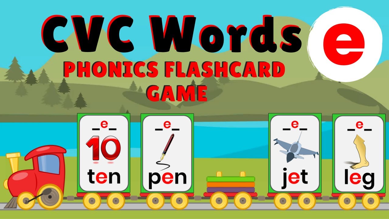 CVC Words | Letter E | Phonics Flashcard Game | The Phonics Train