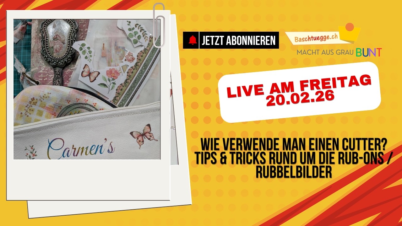 Cutter-Guide & Rub-ons Masterclass: Technik-Special für Papier, Glas & Stoff | Live am Freitag