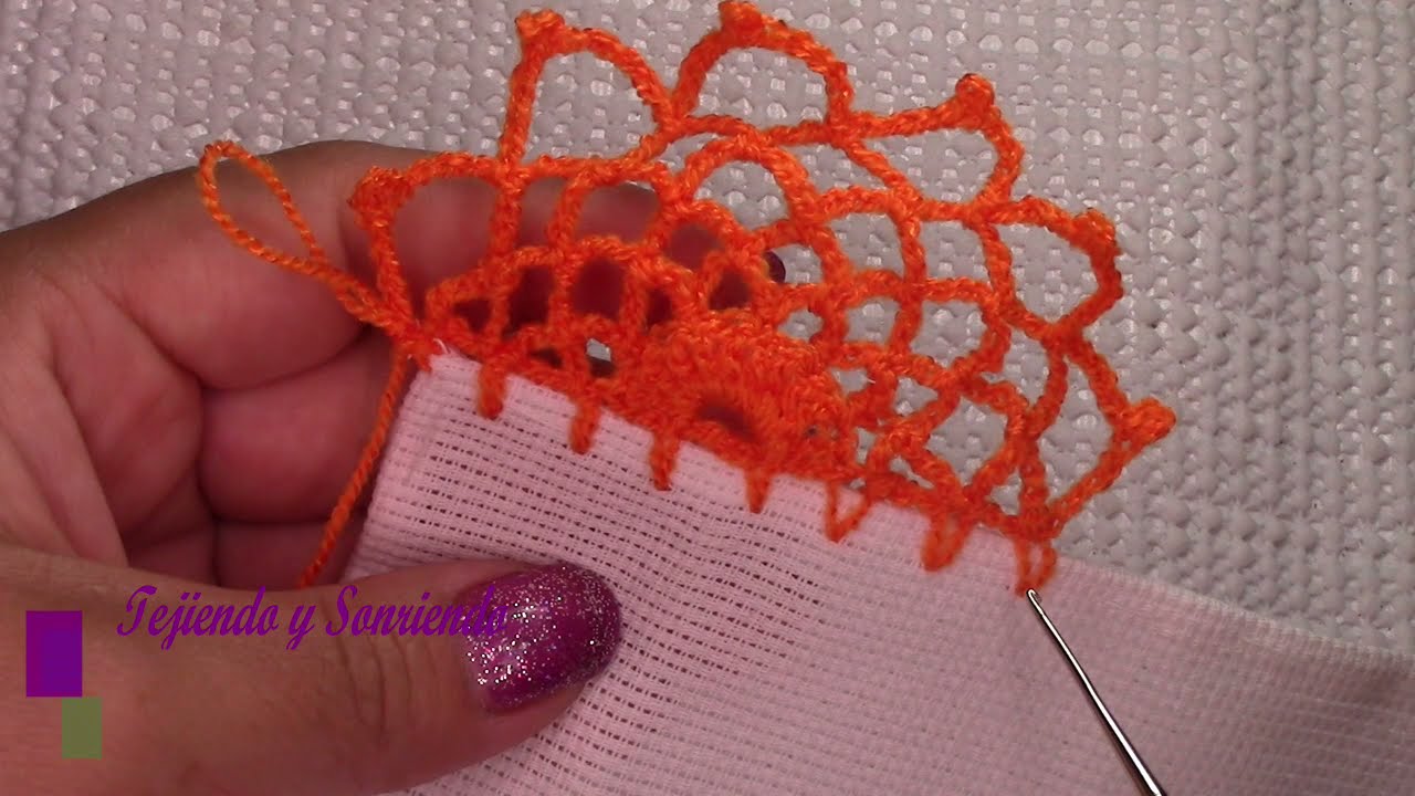 Puntilla #81🙋🏻‍♀️ Orilla tejida a gancho  sencilla de una sola vuelta ideal para principiantes