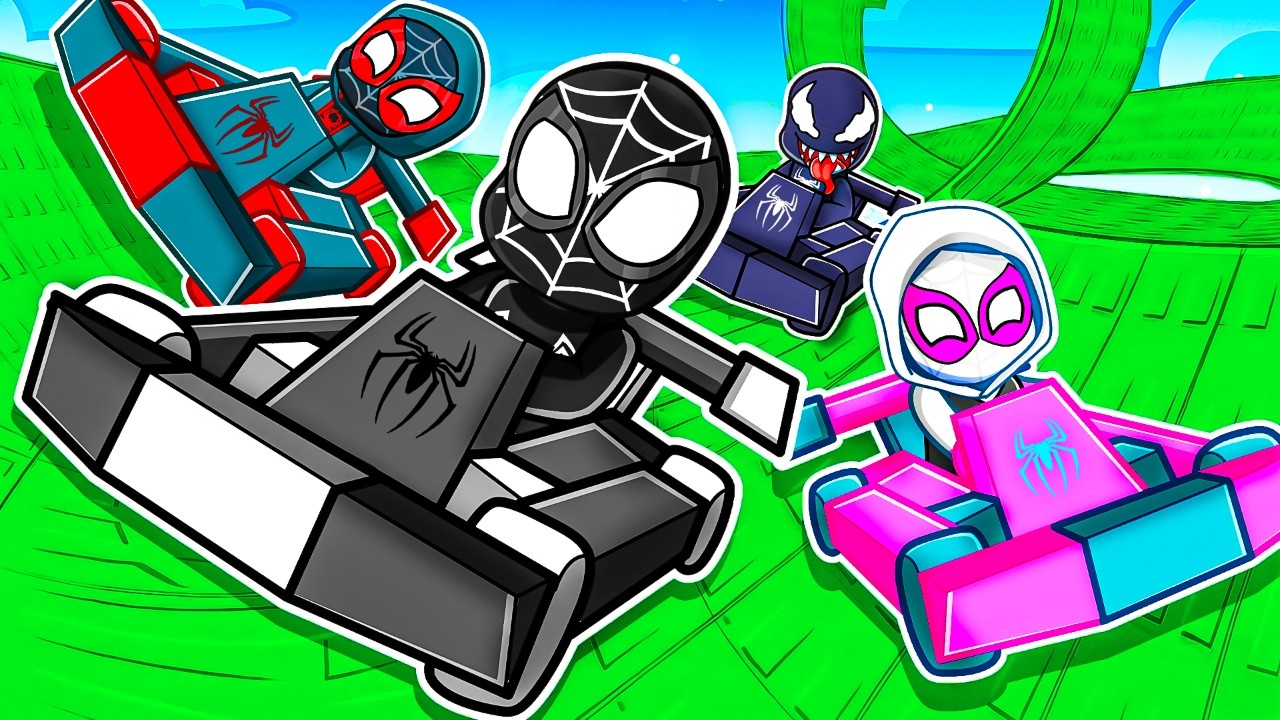 Я стал Человеком-пауком-символом в Roblox: прокатись на тележке с горки!