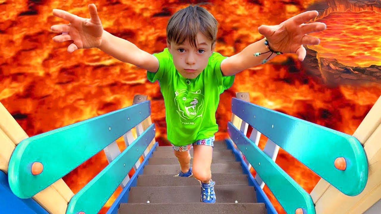 The floor is lava with Anabella and Bogdan | Kids videos