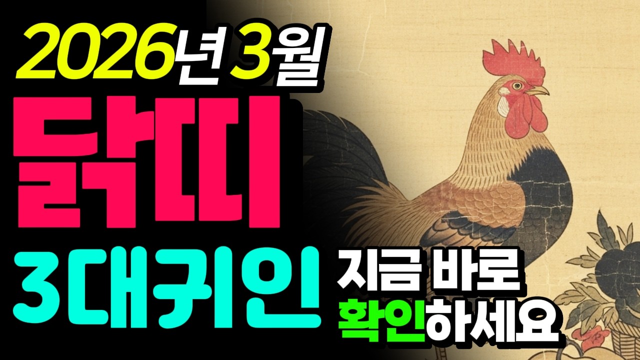 (닭띠 주목) 26년 3월에 도움주는 3대 귀인띠  일상에서 실천하는 운을 뚫는 방법까지