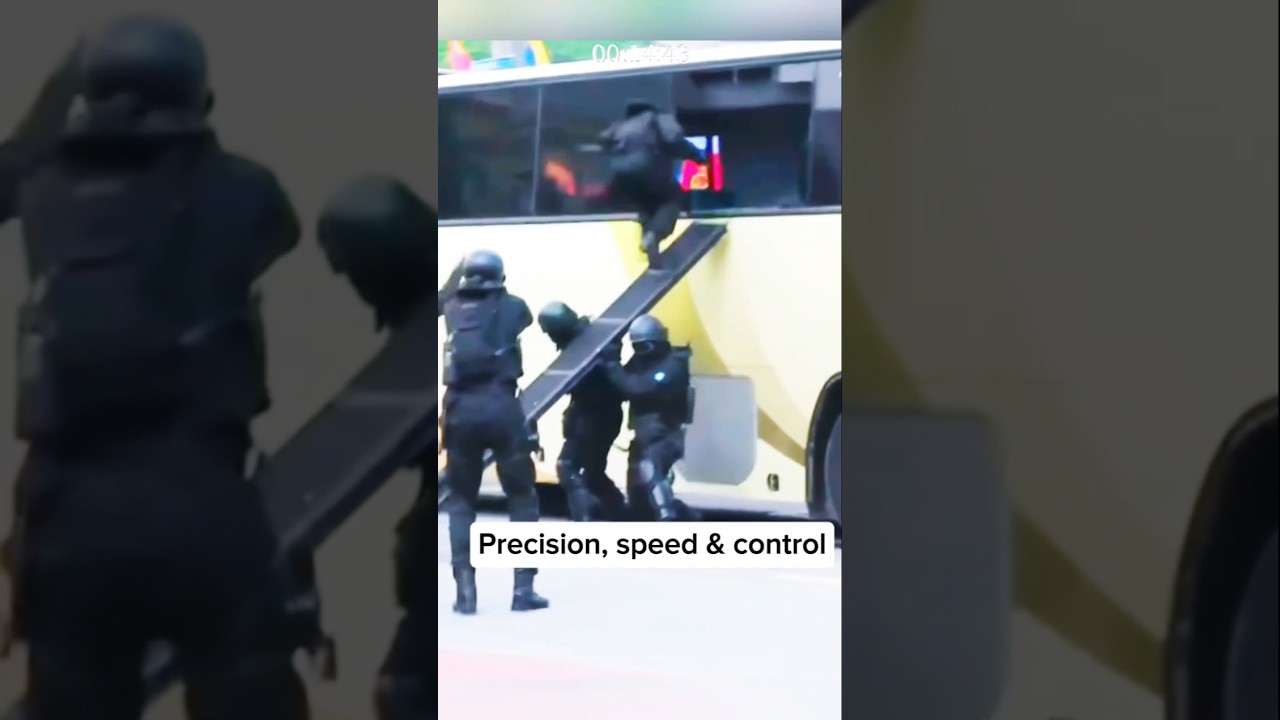 SWAT Team Simulation: Bus Hijack Rescue Drill at Public Fair