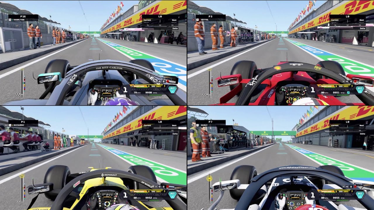Engine Start Up Sound Comparison (F1 2018 vs 2019 vs 2020) + Leaving Garage Engine Sound