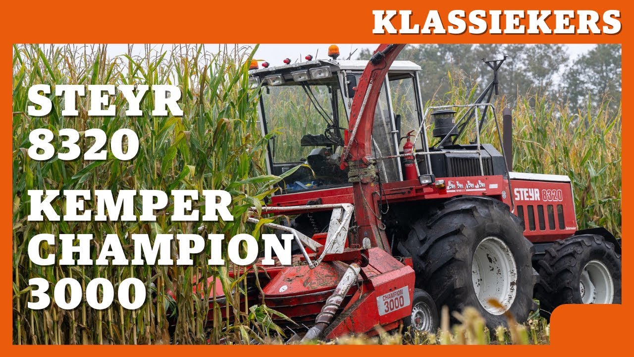 Mais hakselen met klassiekers: Steyr 8320 met Kemper Champion 3000