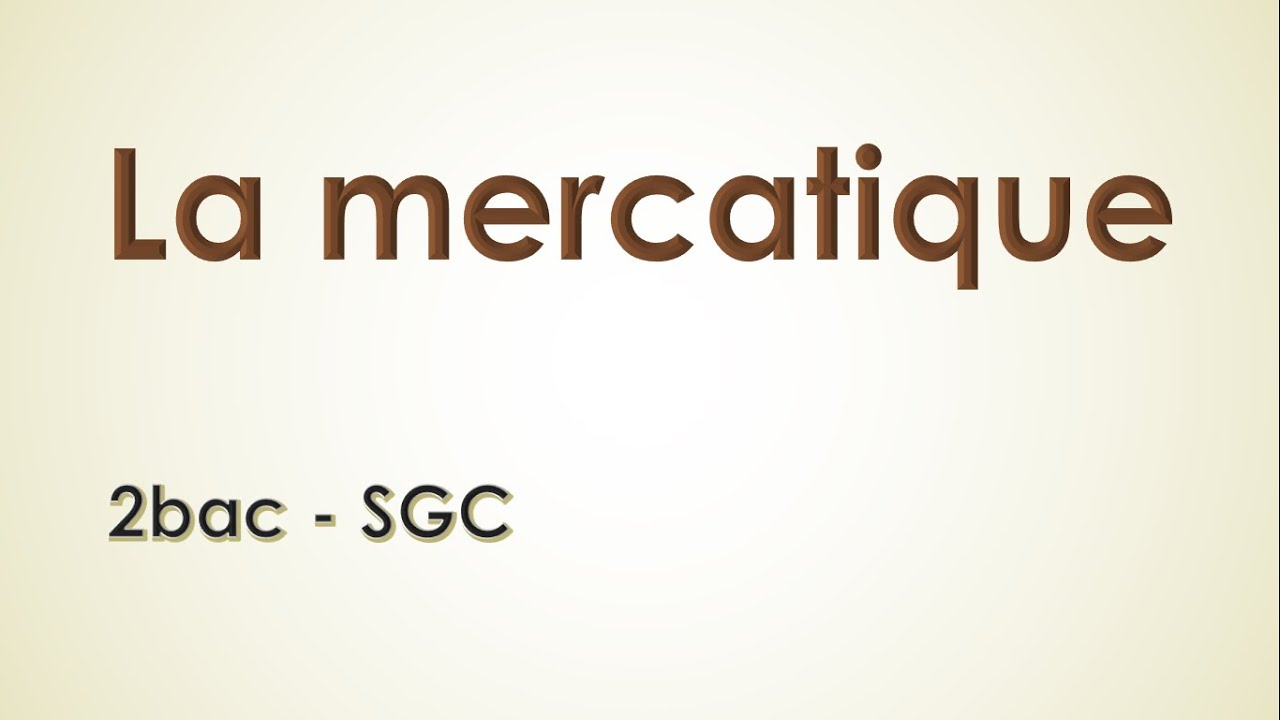 La mercatique CH1: Introduction 2bac SGC