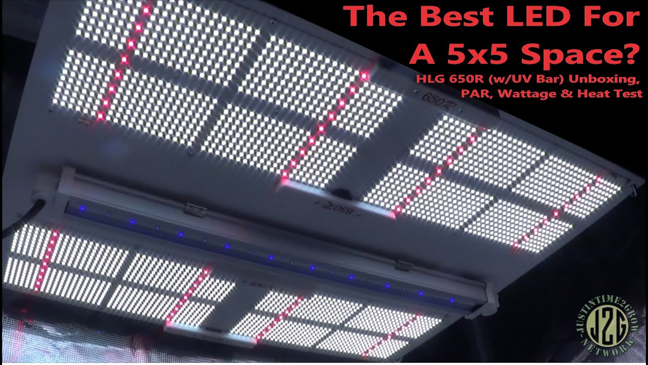 Best LED Grow Light For A 4x4 or 5x5 Space? - HLG 650R(w/UV Bar) Unboxing, PAR, Wattage & Heat Test