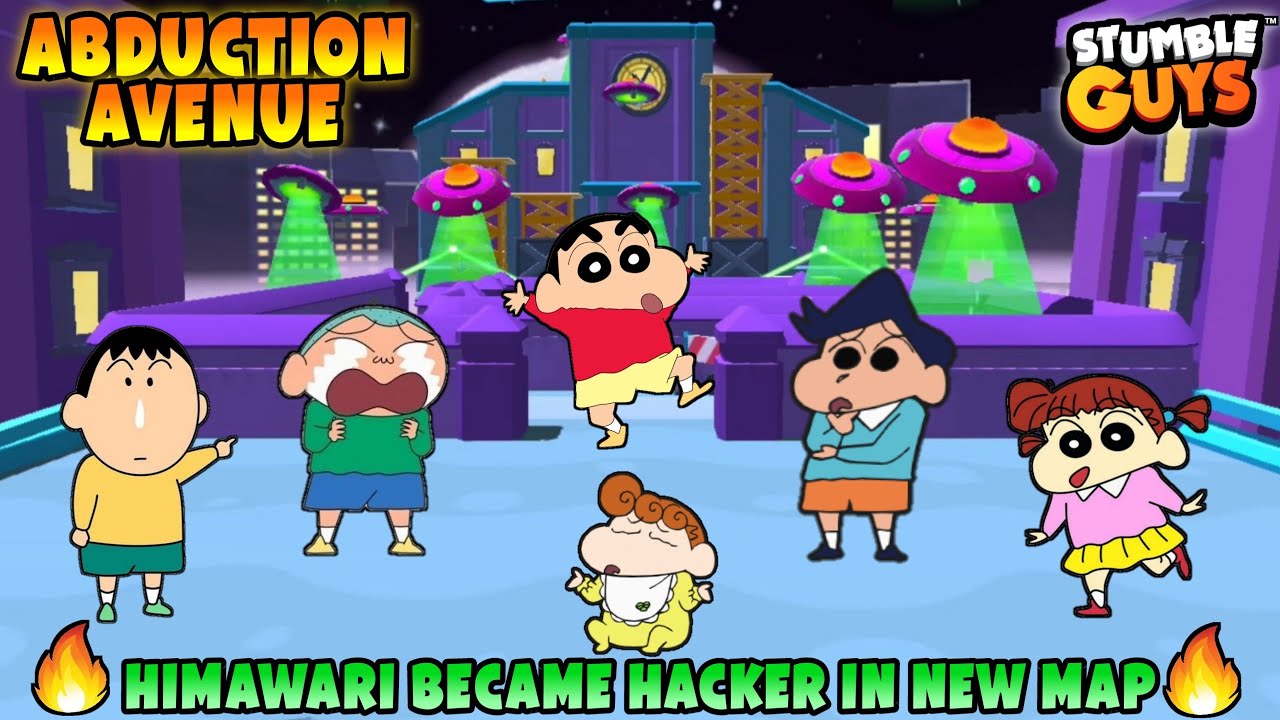 Shinchan playing new abduction avenue map in stumble guys 😂🔥 | stumble guys new map gameplay 😱🔥