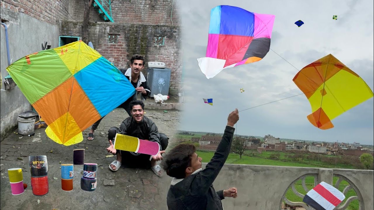 Colourful Gudda Caught With Small Kite 2024 | Kite