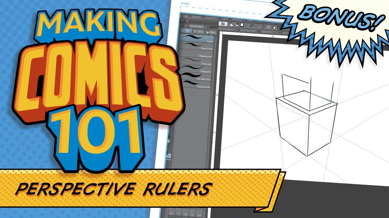 Using Perspective Rulers In Clip Studio Paint! Making Comics 101 Bonus!