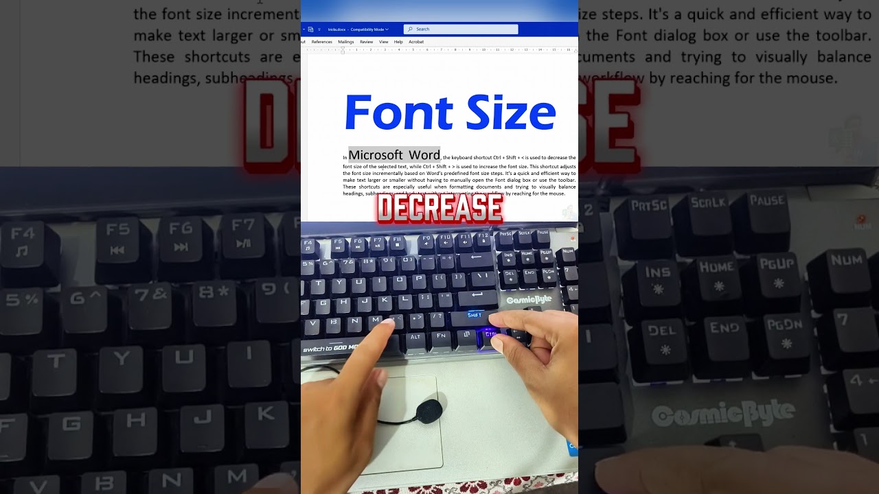 You&rsquo;ve Been Changing Font Size WRONG This Whole Time &ndash; Use THIS Shortcut in MS Word! #msword #trick