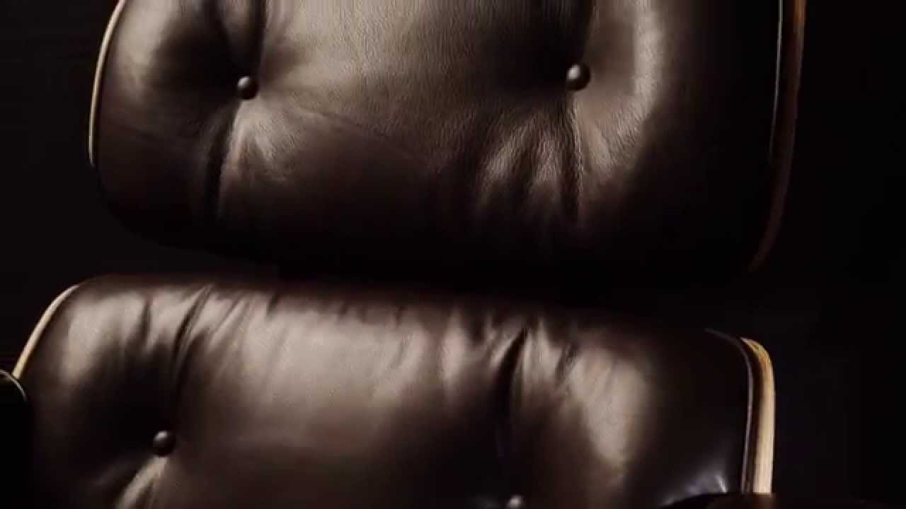 Eames Style Lounge Chair & Ottoman Brown  Leather - SOHO DESIGN