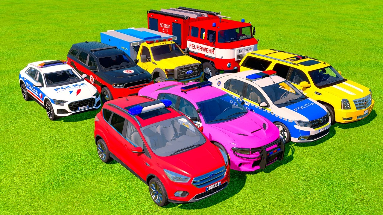 TRANSPORTING AND DRIVEN 5 POLICE, AMBULANCE, FIRE DEPARTMENT, RESCUE CARS VOL 34
