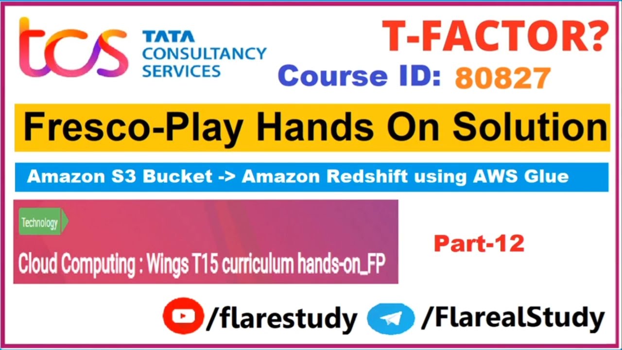 Wings 1 T15 Wings  Load Data from Amazon S3 bucket to Redshift using AWS glue 80827| part 12 | TCS