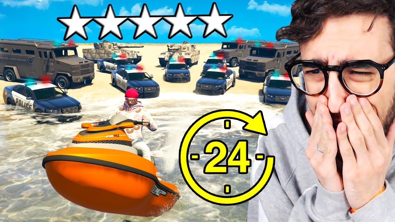 24 ORE CON 5 STELLE DI POLIZIA SU GTA 5!! *FOLLIA*