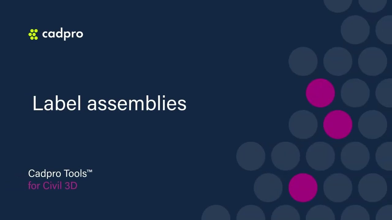 Label assemblies - Cadpro Tools for Civil 3D