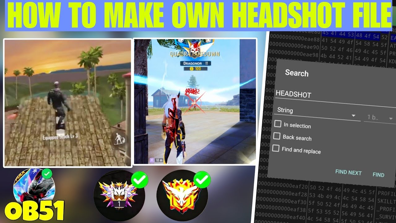 HOW TO MAKE OWN HEADSHOT FILE FREE FIRE