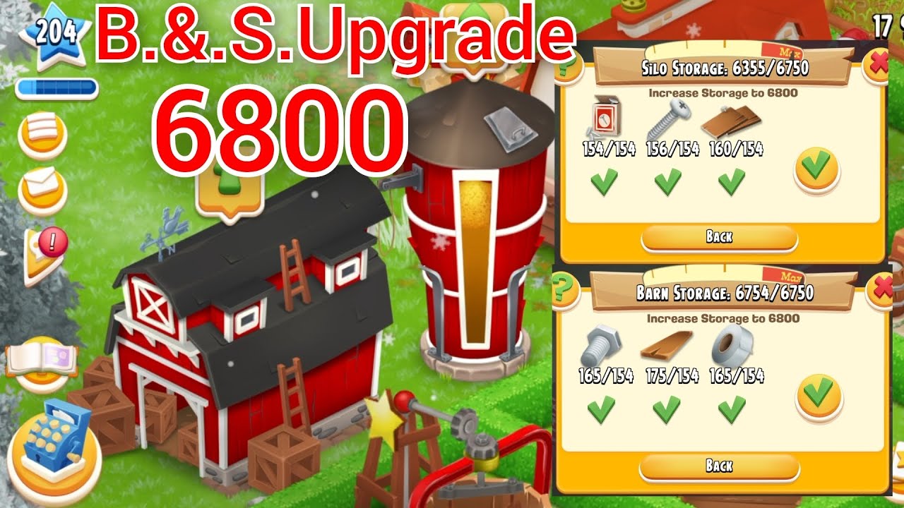 Hay Day How To Upgrade Barn And Silo 6800 & Gameplay Level 204 #hayday #farming #games #trending 
